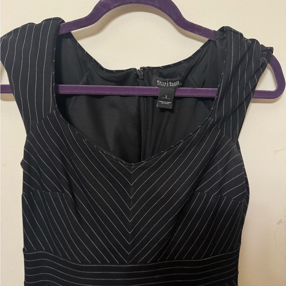 White House Black Market Black and White Striped Dress